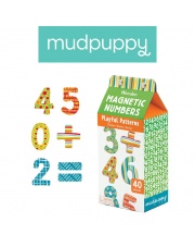 Mudpuppy Zestaw drewnianych magnesów w kolorowe wzory Liczby 40 elementów