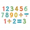 Fotografia, na której jest Mudpuppy Zestaw drewnianych magnesów w kolorowe wzory Liczby 40 elementów