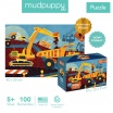 Fotografia, na której jest Mudpuppy Puzzle z błyszczącą folią Budowa 100 elementów 5+