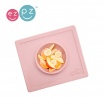 Fotografia, na której jest EZPZ Silikonowa miseczka z podkładką 2w1 Happy Bowl pastelowy róż