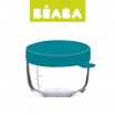 Fotografia, na której jest Beaba Pojemnik słoiczek szklany z hermetycznym zamknięciem 150 ml blue