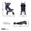 Fotografia, na której jest MINI by EASYWALKER Wózek spacerowy z osłonką przeciwdeszczową  6,5kg Midnight Jack