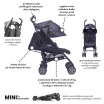 Fotografia, na której jest MINI by EASYWALKER Wózek spacerowy z osłonką przeciwdeszczową  XL Midnight Jack