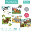Fotografia, na której jest Mudpuppy Puzzle 4 w 1 Zwierzęta świata 4, 6, 9 i 12 elementów 2+