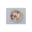 Fotografia, na której jest EZPZ Silikonowa miseczka z podkładką 2w1 Mini Bowl pastelowa szarość