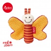 Fotografia, na której jest SIGIKID Miękka mini – przytulanka Pomarańczowy motylek z szeleszczącymi skrzydełkami Red Stars 