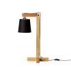 Fotografia, na której jest Lampa drewniana z czarnym kloszem - Bloomingville