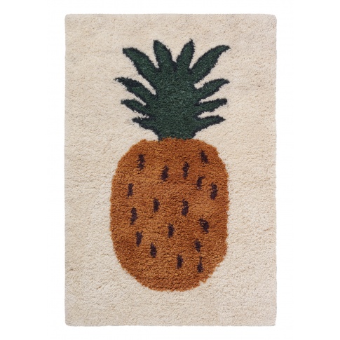 Fotografia, na której jest Dywan wełniany FRUITICANA ananas - ferm LIVING