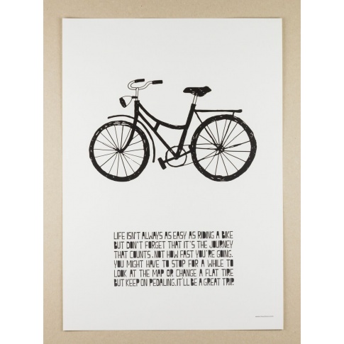 Fotografia, na której jest Plakat A3 Life Poster Bike