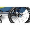 Fotografia, na której jest Przyczepka rowerowa dla dziecka - THULE Chariot Sport 2 - zielona/niebieska
