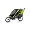 Fotografia, na której jest Przyczepka rowerowa dla dziecka, podwójna  - THULE Chariot Cab 2 - oliwkowa/szara