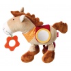 Fotografia, na której jest SIGIKID Przytulanka aktywizująca Koń z gryzakiem, lusterkiem, piszczałką, obręczami i szeleszczącą folią 6m+ PlayQ