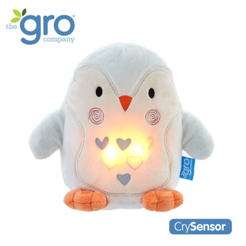 Fotografia, na której jest Pingwin Percy Szumiąca Przytulanka z czujnikiem płaczu i lampką nocną, Gro Company