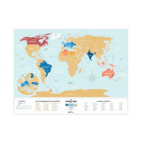 Fotografia, na której jest ​Mapa Zdrapka - Mapa Świata - Travel Map™ Lagoon World PL