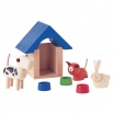 Fotografia, na której jest Drewniane zwierzątka domowe z akcesoriami do domku dla lalek, Plan Toys®