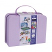 Fotografia, na której jest Plus-Plus,kartonowa walizka Mini 400 HIT (300Pastel+100Neon+płytka+książeczka)
