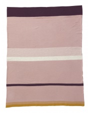 Kocyk bawełniany różowy STRIPY - ferm LIVING