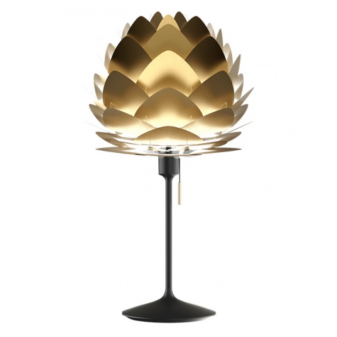 Fotografia, na której jest Lampka nocna ALUVIA Champagne Table - UMAGE | brushed brass