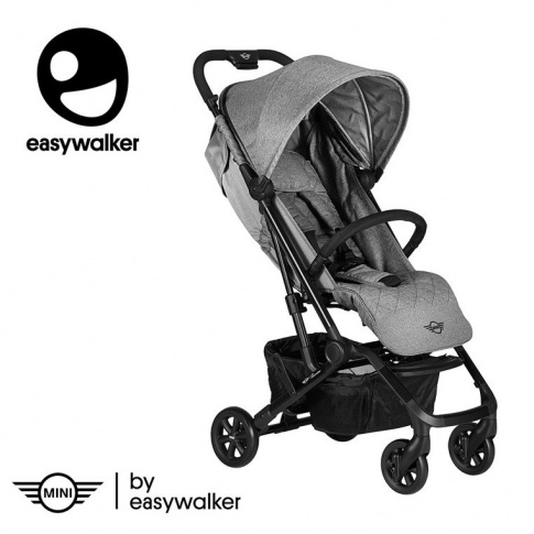 Fotografia, na której jest MINI by Easywalker Buggy XS Wózek spacerowy z osłonką przeciwdeszczową Soho Grey