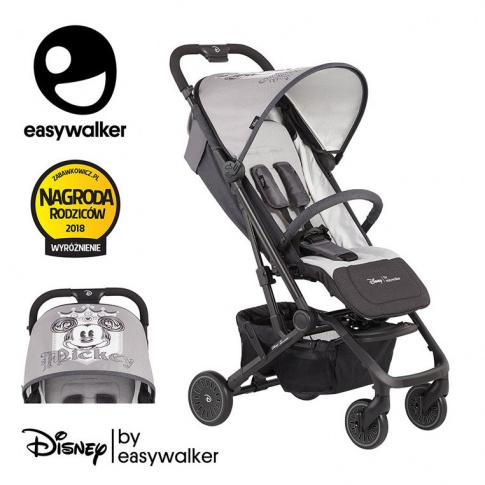 Fotografia, na której jest Disney by Easywalker Buggy XS Wózek spacerowy z osłonką przeciwdeszczową Mickey Shield