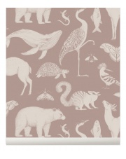 Tapeta flizelinowa ANIMALS / ZWIERZĘTA - Katie Scott & ferm LIVING | dusty rose