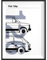 Plakat Fiat 126p - kreska