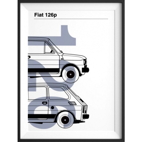Fotografia, na której jest Plakat Fiat 126p - kreska