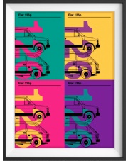 Plakat Fiat 126p kolaż - kreska