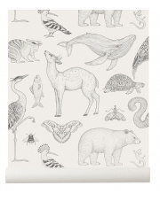 Tapeta zwierzęta ANIMALS off white - ferm LIVING