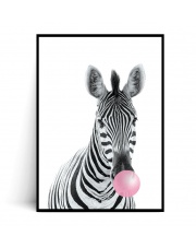Plakat ZEBRA BUBBLE GUM - FOX ART STUDIO