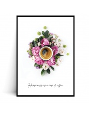 Plakat HAPPINESS IS A CUP OF COFFEE - Fox Art Studio