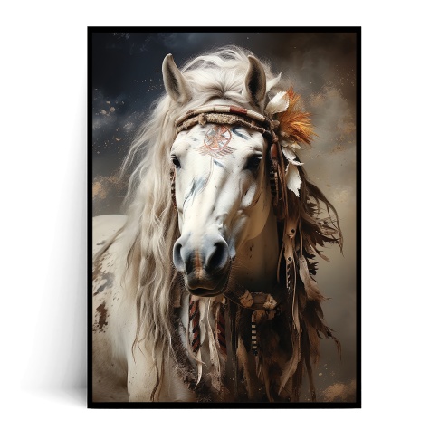 Fotografia, na której jest Plakat INDIAŃSKI KOŃ BOHO no.8 - Fox Art Studio