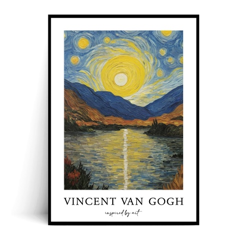 Fotografia, na której jest Plakat VAN GOGH LETNI PEJZAŻ Z JEZIOREM