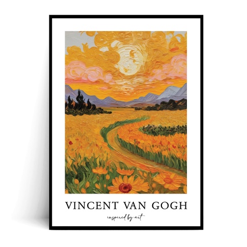 Fotografia, na której jest Plakat VAN GOGH LETNI PEJZAŻ Z GÓRAMI