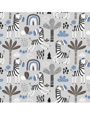 Fototapeta Happy Zebra, Blue - REBEL WALLS