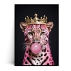 Fotografia, na której jest Plakat RÓŻOWY GEPARD W KORONIE Bubble Gum Black