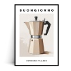 Fotografia, na której jest Plakat KAWIARKA BUONGIORNO ESPRESSO ITALIANO Beżowa