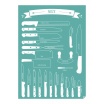 Fotografia, na której jest Plakat NOŻE - TYPES OF KNIVES - PL EN DE - Follygraph