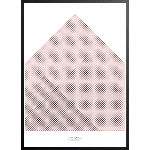 Fotografia, na której jest Plakat MOUNTAINS różowy - 50x70 cm - IHANNA HOME