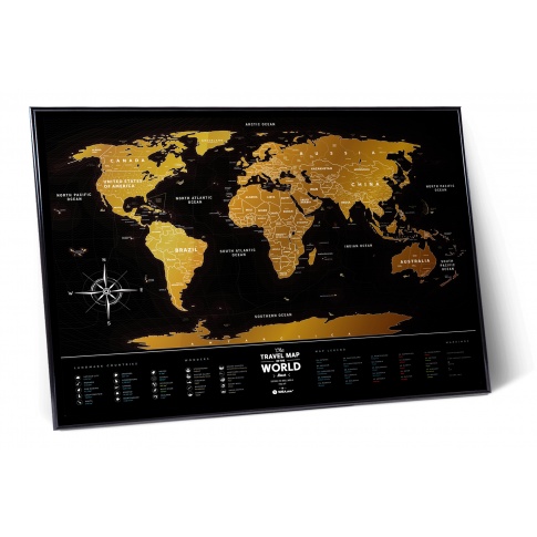 Fotografia, na której jest Mapa Zdrapka - Mapa Świata - Travel Map™ Black World