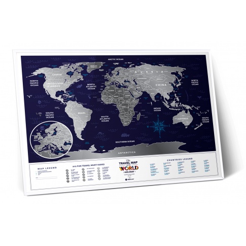 Fotografia, na której jest Mapa Zdrapka - Mapa Świata - Travel Map™ Holiday World