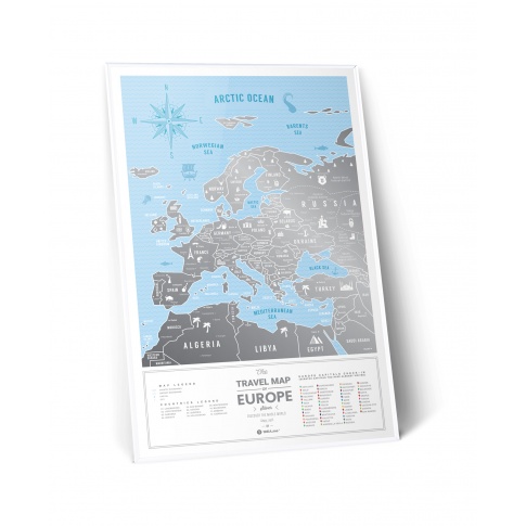 Fotografia, na której jest Mapa Zdrapka - Mapa Europy - Travel Map™ Silver Europe