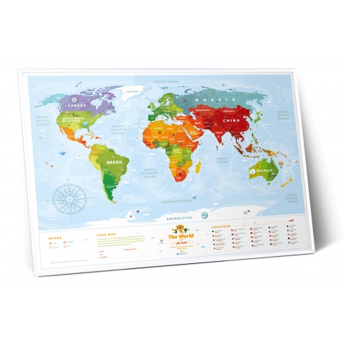 Fotografia, na której jest Mapa Interaktywna - Mapa Świata - Travel Map™ Kids Sights