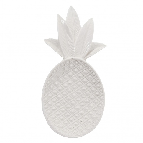 Fotografia, na której jest Tacka ceramiczna uniwersalna White Ananas