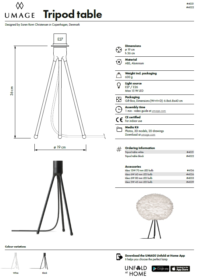 Podstawa do lamp UMAGE Tripod Table