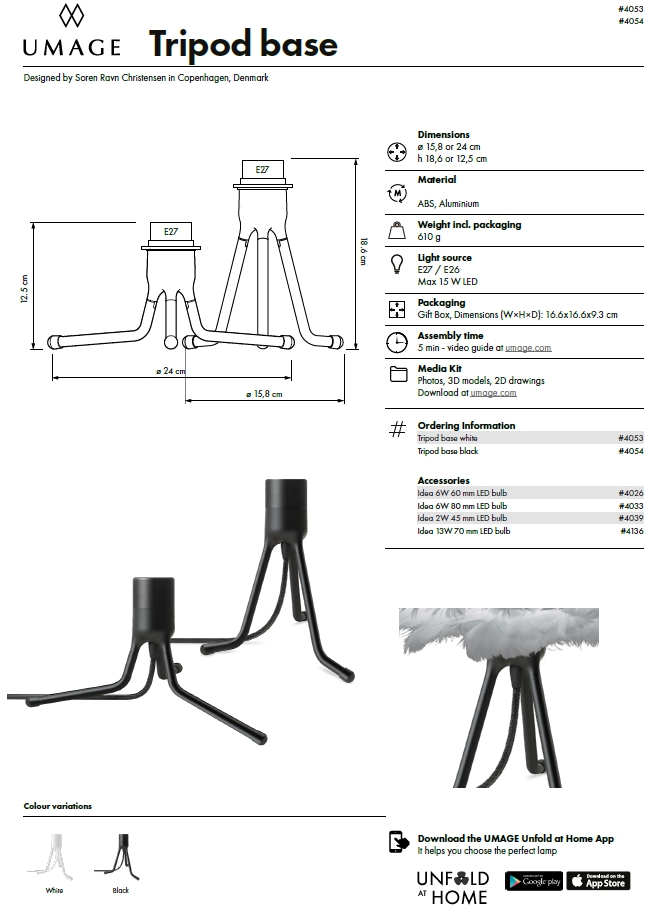 Podstawa do lamp UMAGE Tripod Base