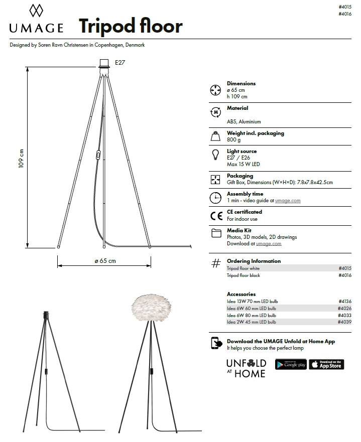 Podstawa do lamp FLOOR TRIPOD Umage