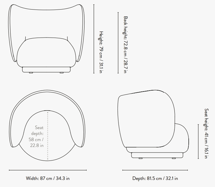 Fotel RICO - wymiary